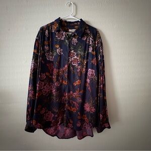 Anthropologie Floral Long Sleeve Blouse